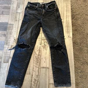 Black AE77 mom jeans